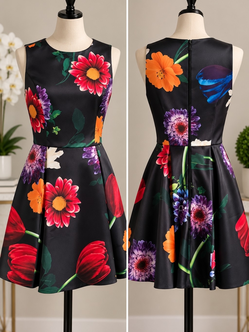 Alice & Olivia Stasia Deep Pleat Party Dress